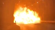 تصاویر هولناک از لحظه منفجر شدن یک تریلی سوخت در داخل تونل + فیلم