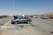مصدومیت ۱۳ شهروند درپی تصادف زنجیره‌ای در زنجان + جزییات حادثه