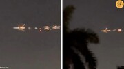 تصاویر آخرالزمانی از لحظه آتش گرفتن هواپیمای باری در آسمان + فیلم