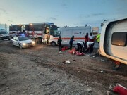 واژگونی اتوبوس تبریز به تهران با ۳۱ سرنشین