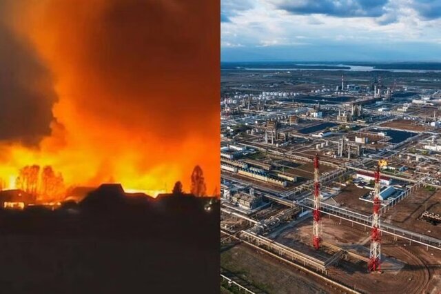 حمله پهپادی اوکراین به پالایشگاه نفت «ولگوگراد» روسیه