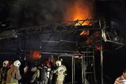اولین فیلم از آتش‌سوزی شدید امشب در تهران