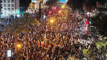 برگزاری تظاهرات علیه نتانیاهو در تل‌آویو