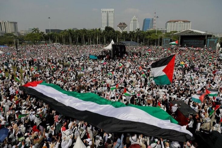 تجمع حمایت از غزه در اندونزی