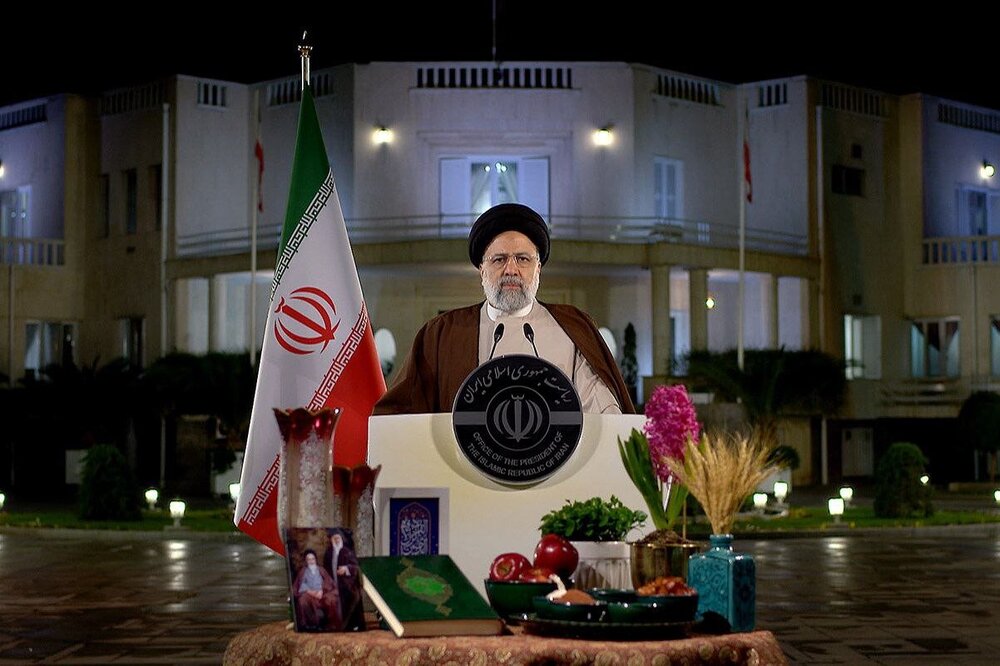 تصاویری از سفره هفت سین در محل پیام نوروزی رئیسی