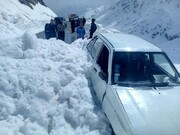 بارش شدید برف در این استان در نوروز / ارتفاع برف همه را شوکه کرد + فیلم