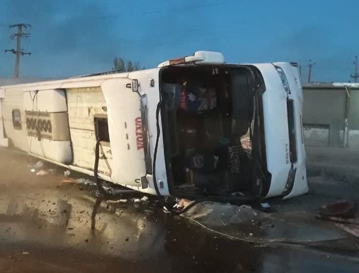 نخستین ویدئو از تصادف مرگبار اتوبوس با نیسان در ارومیه + ۲۳ کشته و زخمی / فیلم