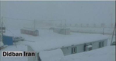 بارش برف بهاری شدید در مرز تمرچین پیرانشهر در روزهای نخست سال + فیلم