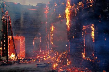 آتش‌سوزی فجیع در پشت‌بام یک ساختمان در حال ساخت + ویدیو