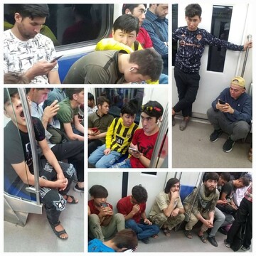 عکسی از مسافران خاص متروی تهران که غوغا به پا کرد
