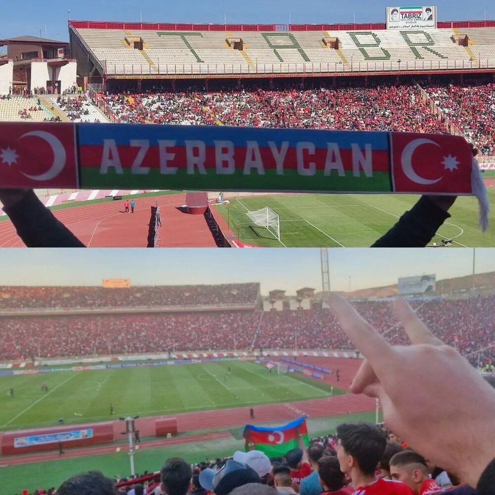 حاملان پرچم جمهوری آذربایجان در بازی تراکتور - سپاهان بازداشت شدند