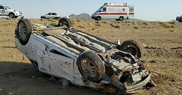 واژگونی مرگبار خودرو سمند در محور تبریز - ارومیه