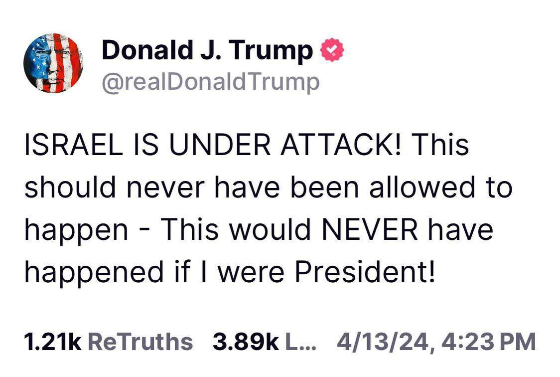 واکنش ترامپ به حمله ایران به اسرائیل + عکس