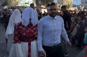 فیلم عروسی ۶ زوج فلسطینی در وسط جنگ غزه