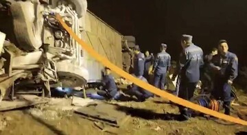 ویدئو دیده نشده از تصادف وحشتناک اتوبوس ایرانی در ارمنستان