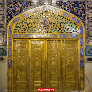 رونمایی از درب جدید حرم امام رضا (ع) که از طلا ساخته شده است + عکس