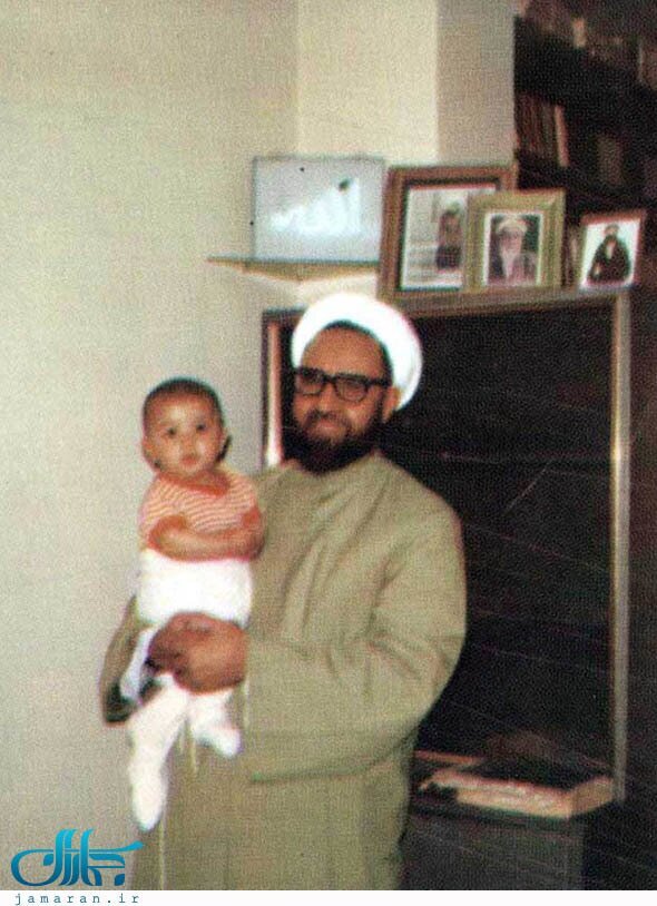 عکسی از کودکی علی مطهری در کنار پدر