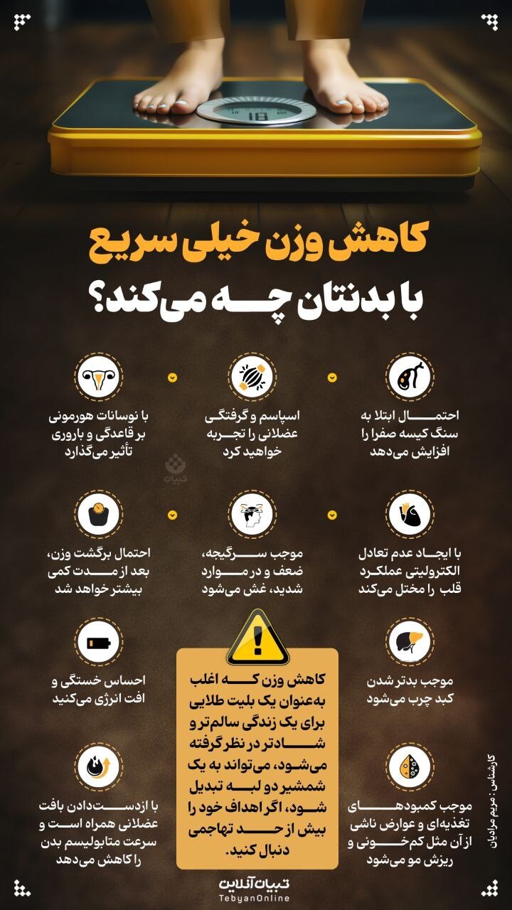 خطرات کاهش وزن سریع