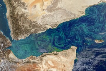 عکس زیبای ناسا از تنگه هرمز و دریای عمان