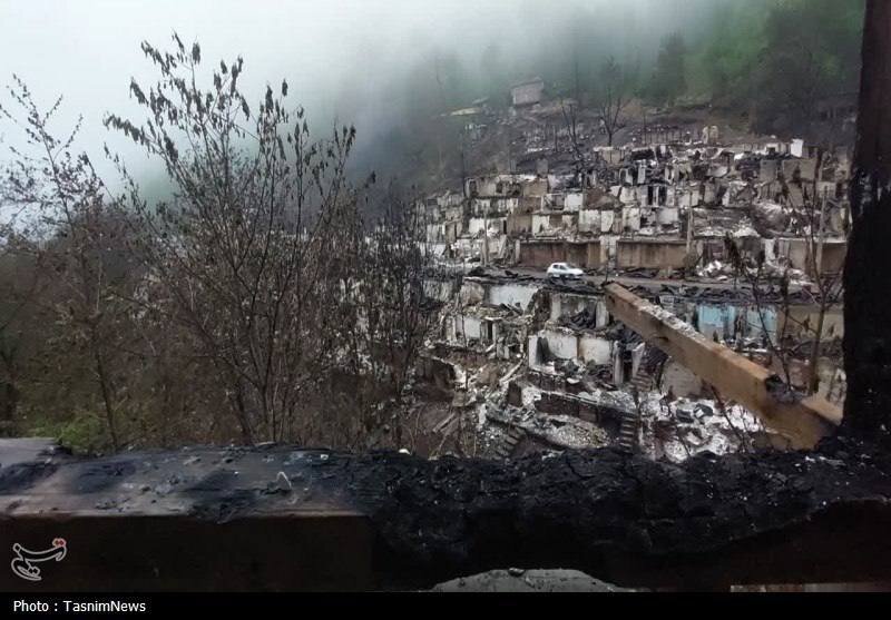 روستای ‌امامزاده ابراهیم یک هفته پس از آتش‌سوزی