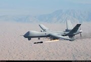 لحظه انهدام پهپاد MQ-۹ آمریکایی با موشک یمنی‌ها + فیلم