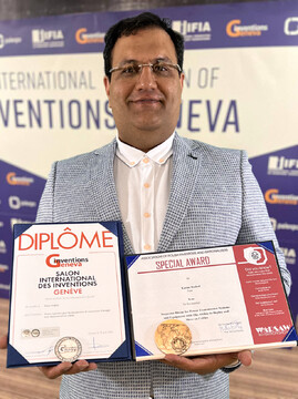 کسب مدال نقره و جایزه ویژه رشته برق در مسابقات بین المللی ژنو توسط مهندس کریم حداد