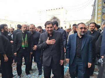 حضور مخبر در نماز جمعه حرم شاه عبدالعظیم در شهر ری تهران + فیلم