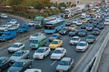 ترافیک شدید در آزادراه قزوین - کرج - تهران