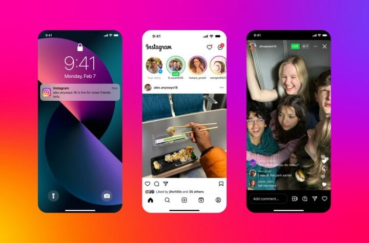 اضافه شدن قابلیت برگزاری لایو با اعضای کلوز فرندز اینستاگرام