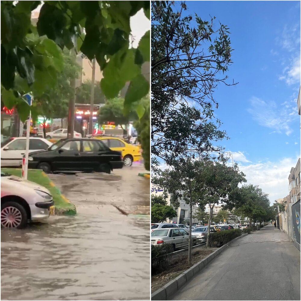 تصاویر باورنکردنی از شدت بارش باران در مشهد 