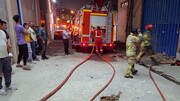 آتش‌سوزی شدید یک انبار پارچه در پردیس تهران