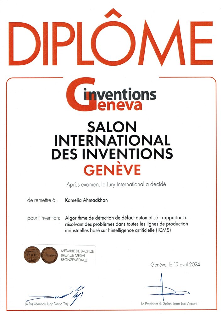 کسب مدال طلا در جشنواره بینالمللی اختراعات در سیلیکون ولی توسط کاملیا احمدخان