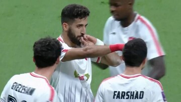 گل نخست پرسپولیس به الریان با ضربه سر فرشاد فرجی + فیلم