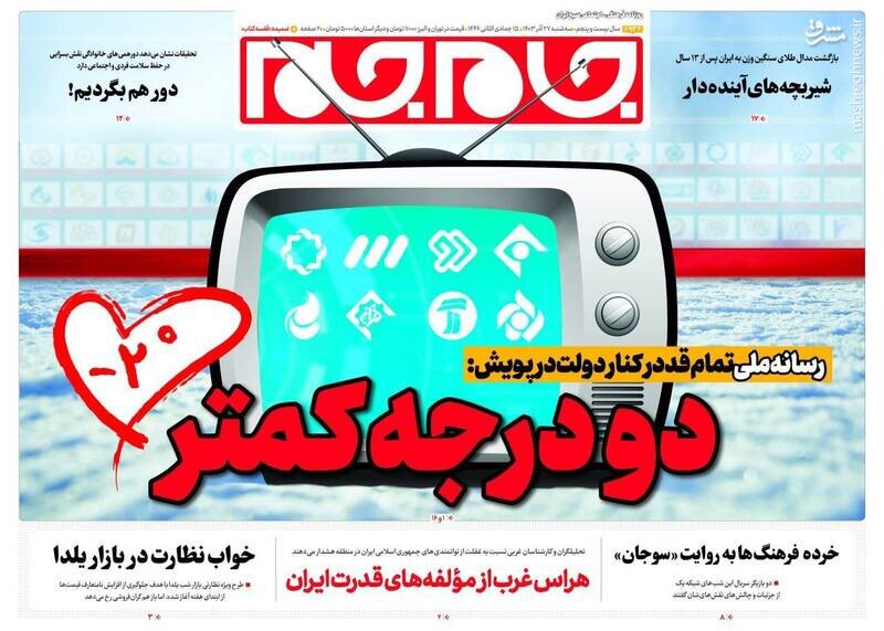 تیتر روزنامه‌های سه‌شنبه ۲۷ آذر ۱۴۰۳ + تصاویر