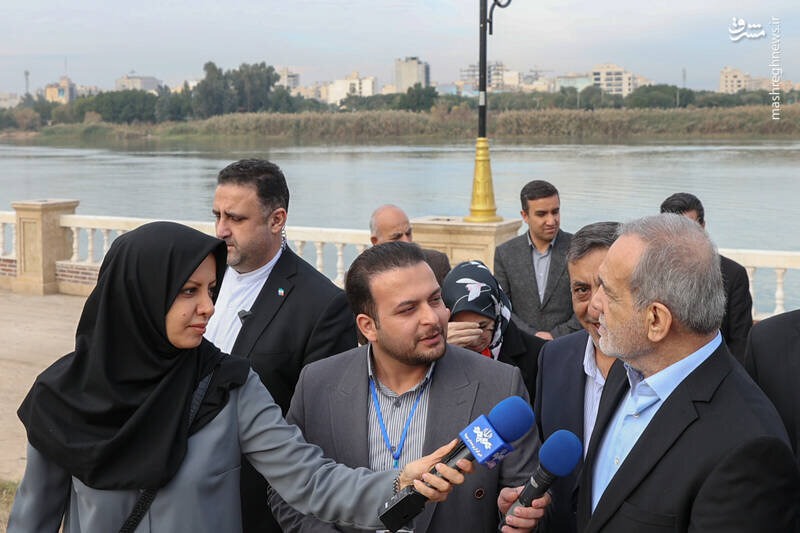 حضور پزشکیان در ساحل رودخانه کارون + تصاویر