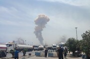ویدئو آخر الزمانی از آخرین وضعیت محل حادثه در اسکله شهید رجایی بندرعباس