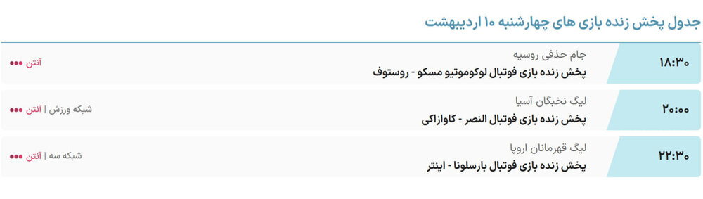 پخش زنده لیگ قهرمانان اروپا ساعت بازی اینتر و بارسلونا