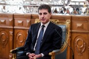 لحظه سخنرانی بارزانی در تهران به زبان فارسی / فیلم