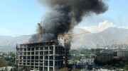 آتش‌گرفتن یک ساختمان در ابتدای اتوبان مدرس + فیلم