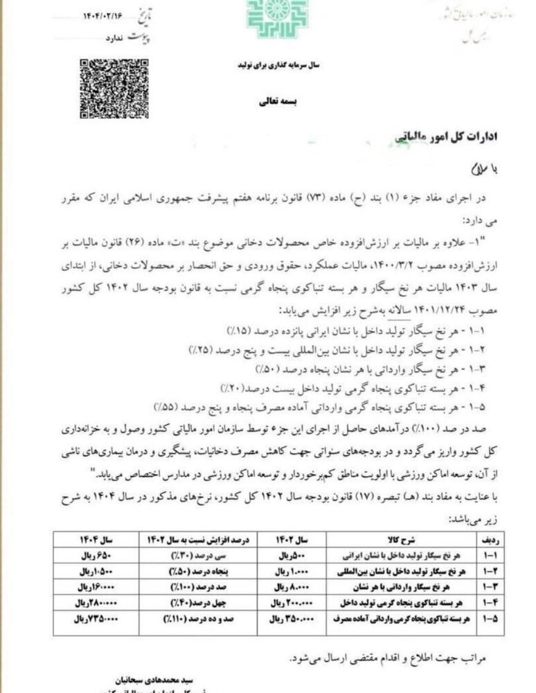 مصرف دخانیات هر روز تقریباً جان ۱۹۱ نفر را در ایران میگیرد