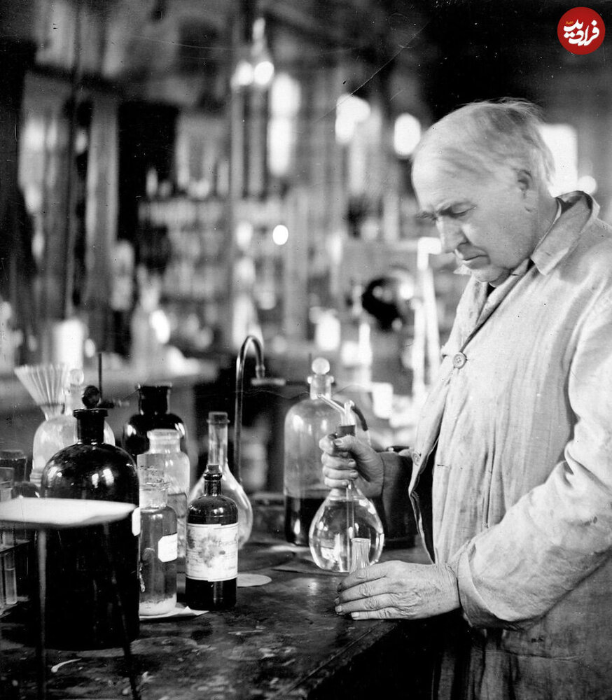 عکس/ توماس ادیسون در آزمایشگاه مشهورش