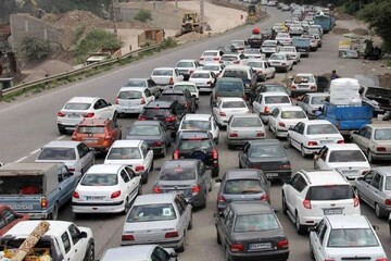 ترافیک شدید در جاده چالوس + فیلم