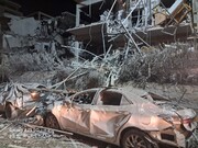 گودال بزرگ بعد از اصابت موشک ایران+  فیلم