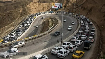 ترافیک شدید در جاده چالوس