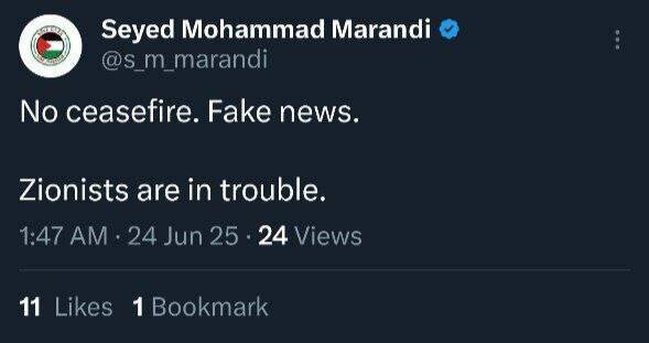 هیچ آتشبسی در کار نیست، اخبار جعلی است