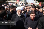 حضور علی لاریجانی و مخبر در مراسم تشییع سردار غلامعلی رشید