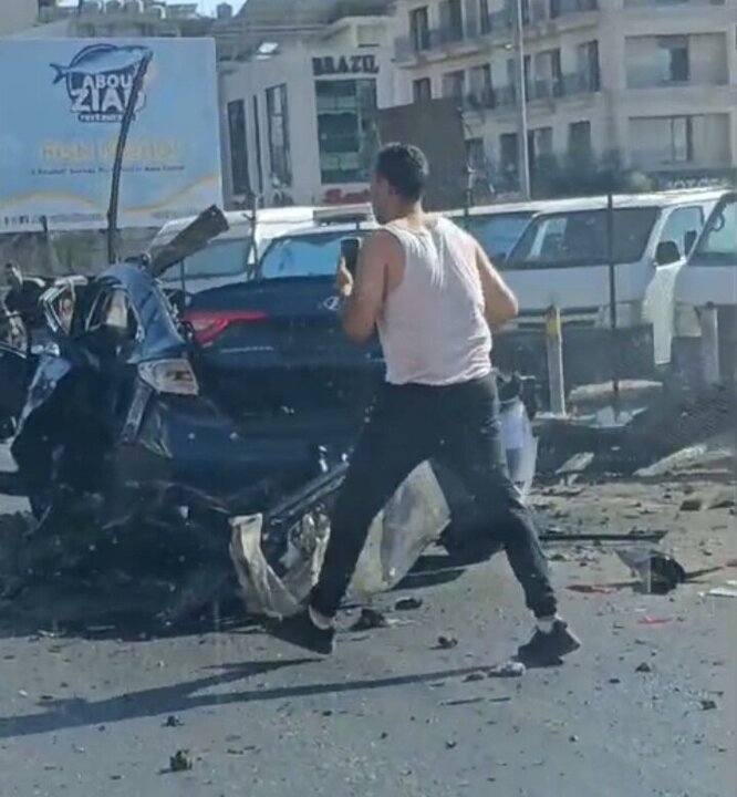 حمله پهپادی اسراییل در جنوبی بیروت / فیلم