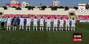 سلام نظامی بانوان فوتبالیست ایران در هنگام پخش سرود ملی + فیلم