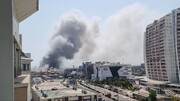 آتش سوزی وحشتناک در مجتمع بزرگ تجاری در منطقه آزاد انزلی