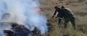 مهار آتش سوزی در مراتع منطقه بلده نور